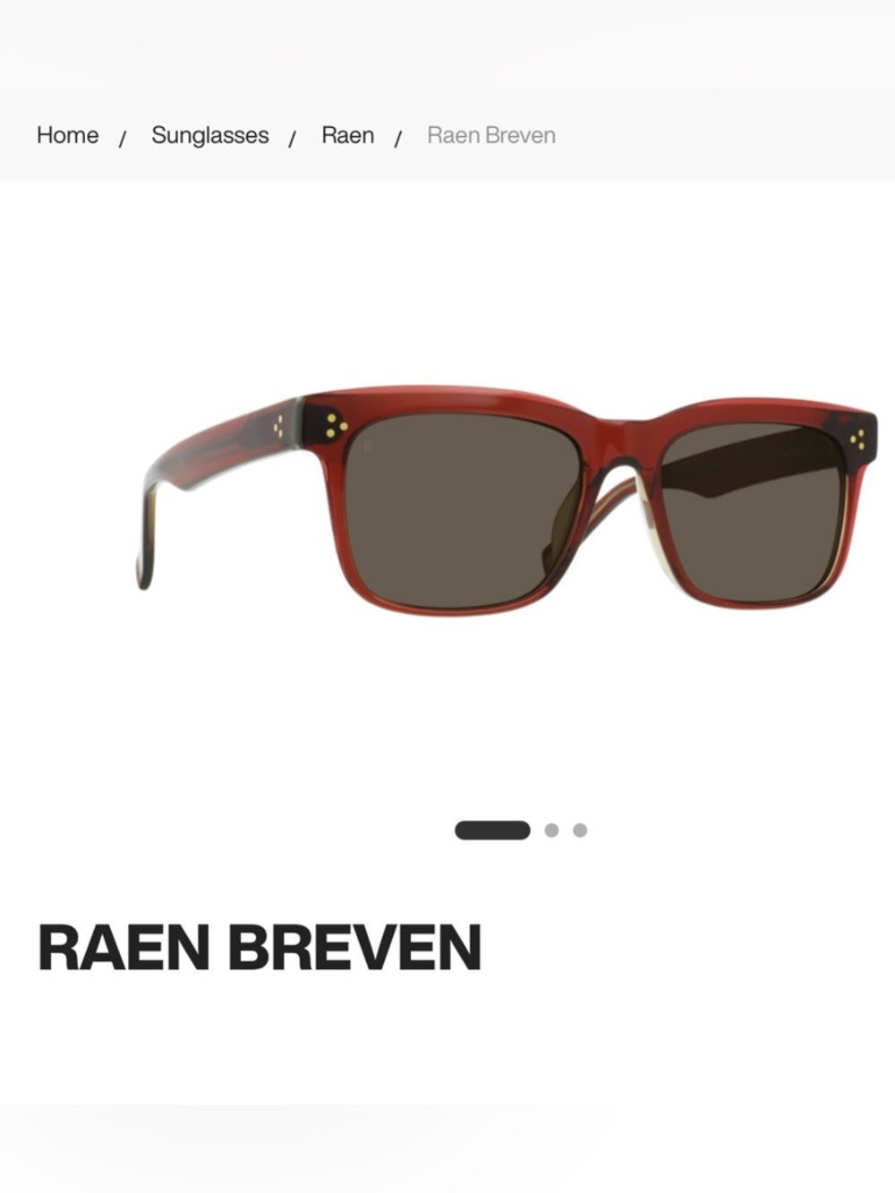 RAEN Breven Square Sunglass Unisex in FRAME  COLOR: SERENADE - (Like New)